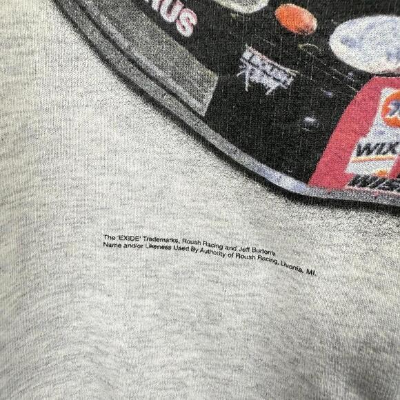Vintage Jeff Burton Exide Racing Sweatshirt XL NASCAR Ford Taurus 99 USA Made - Picture 8 of 10
